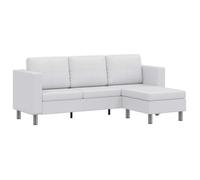 Sofá Seccional 3 Plazas Cuero Artificial Blanco 188 X 122 X 77 Cm Vidaxl
