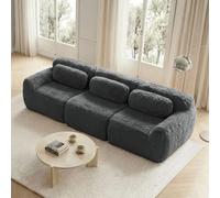 Sofá STILVORA de 3 plazas con cojines y base antideslizante. Sofá modular, sin necesidad de montaje y con soporte ergonómico. Sofá de relax con espuma de alta elasticidad, ideal para salones, confecci