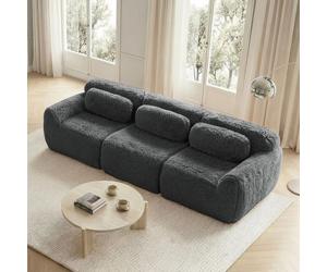 Sofá STILVORA de 3 plazas con cojines y base antideslizante. Sofá modular, sin necesidad de montaje y con soporte ergonómico. Sofá de relax con espuma de alta elasticidad, ideal para salones, confecci