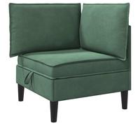 Sofa vidaXL con espacio de almacenamiento, color verde mar, tapizado en terciopelo