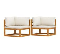 Sofás De Esquina Modulares 2 Uds Con Cojines Tela Blanco Crema Vidaxl