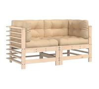 Sofás Esquineros Con Cojines 2 Uds Madera Maciza De Pino Vidaxl