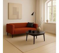 Sofello, sofá moderno de dos plazas, modelo CALMO, color rojo, sin función de cama, ideal para el salón