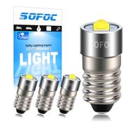 SOFOC 4Pcs Bombilla LED para Linterna E10 1V 6500K Blanco Frío DC Para Linternas, Lámparas Frontales de Camping y Senderismo, Linternas de Bolsillo para Mantenimiento 1SMD 30% Más Brillante