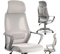 Sofotel Praga - Silla de Oficina ergonómica con Respaldo Contorneado, Silla giratoria con Ruedas y Mecanismo de inclinación, reposacabezas Ajustable, Silla de Escritorio, Silla ejecutiva, micromalla,