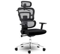 Sofotel Silla de escritorio, silla de oficina, ergonómica, giratoria, ajustable, reposacabezas lumbar, reposabrazos SoftUp Gaslift SoftSwing Silla de estudio Nicea Negro