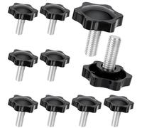 SOFPLATE 10 Perilla de Estrella con Rosca M8 x 30mm Perilla de Tornillo de Mariposa con Pernos Tuerca Hexagonal de Plástico Mango Macho de Sujeción Tornillo de Apriete Manual para Cortacésped Base de