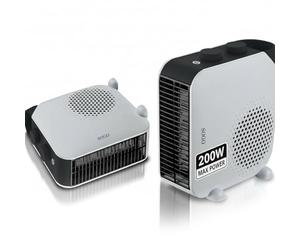 SOGO Calefactor Bajo Consumo - Calefactor Baño Compacto con 2 Niveles de Calor 1000W/2000W - Calefactor Eléctrico Portátil con Protección Sobrecarga y Asa - Ideal para Hogar Cocina y Comedor