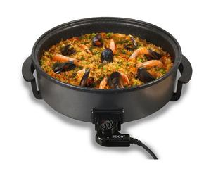 Sogo PIZSS10105 - Cazuela paellera eléctrica multiusos 42 Cm 1500W Negro