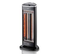 Sogo Radiador Calefactor Vertical Bajo Consumo de Filamento de Carbono - Radiador Eléctrico con 2 Barras Largas de Calentamiento Rápido, con Termostato Regulable y Función Oscilante, 500/1000 W