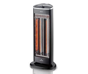 Sogo Radiador Calefactor Vertical Bajo Consumo de Filamento de Carbono - Radiador Eléctrico con 2 Barras Largas de Calentamiento Rápido, con Termostato Regulable y Función Oscilante, 500/1000 W