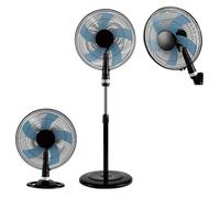 Sogo Ventilador 3 en 1 Silencioso Potente con 5 Aspas - Ventilador de Pie Sobremesa y Pared Versátil para Hogar y Oficina - Ventilador 16 Pulgadas Bajo Consumo con 3 Velocidades Ajustables