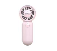 SOGO Ventilador de Mano Portátil Recargable USB - Mini Ventilador 500mAh hasta 10400 RPM, 3 Velocidades, Compacto, Ligero y Silencioso para Viajes, Oficina y Verano (ROSA)