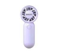 SOGO Ventilador de Mano Portátil Recargable USB Púrpura | 500mAh, Mini hasta 10400 RPM, 3 Velocidades, Compacto y Silencioso, Para Viajes Oficina Verano Hogar Escritorio Playa Camping