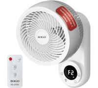 SOGO Ventilador de Pared Oscilante Silencioso con Mando y Temporizador 12H para Máximo Confort - Ventilador Potente con Circulación de Aire Tipo Vórtice - Ventilador de Pared Bajo Consumo