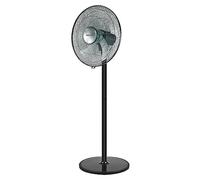 SOGO Ventilador De Pie Potente Y Silencioso 40cm Con Altura Ajustable 90-135cm - Ventilador De Suelo Oscilante Con 3 Velocidades - 5 Aspas Bajo Ruido 50W Clase Energética A+ Color Negro