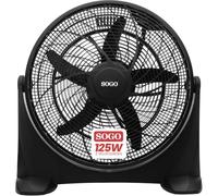 SOGO Ventilador de Suelo Industrial 20” 125W, 3 Velocidades, 5 Cuchillas, Motor Potente, Inclinación Ajustable, Negro - Alto Rendimiento para Taller, Oficina y Hogar