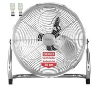 SOGO Ventilador De Suelo Semi Industrial 12" 30cm Con Inclinación Ajustable - Ventilador Potente 55W 3 Velocidades Bajo Ruido - Con Asa Para Transporte Y Rejilla Seguridad - Aspas De Aluminio