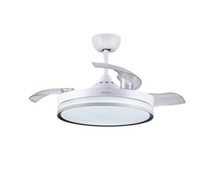 SOGO Ventilador de Techo con Luz LED y Mando Distancia para Control Remoto - Lámpara Ventilador Techo Dormitorio con 3 Aspas Plegables y 6 Velocidades - Luz de Techo con Función Reversible
