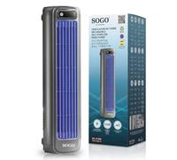 SOGO Ventilador de Torre Recargable Portátil - Ventilador de Torre Silencioso con Batería 2000 mAh, Oscilante, 3 Velocidades, USB Tipo C, Uso en Mesa o Pared | Torre de Aire Compacta
