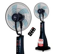 SOGO Ventilador Nebulizador De Agua Con Mando A Distancia - Ventilador Silencioso Oscilante Con Temporizador 7.5h - Panel LED Táctil Y Ruedas - Depósito 3L 90W
