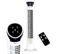 SOGO Ventilador Torre Silencioso con Mando a Distancia y Temporizador 12H - Ventilador de Pie Oscilante con Pantalla LED y 3 Velocidades Ajustables - Ventilador Torre Potente para Hogar y Oficina