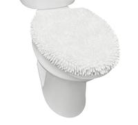 SoHome Spa Step - Funda para tapa de inodoro de felpilla de lujo, lavable a máquina, ultra suave, estándar, 18.5 x 19.6 pulgadas, color blanco