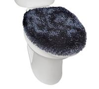 SoHome Spa Step - Funda para tapa de inodoro de felpilla de lujo, lavable a máquina, ultra suave, estándar, 18.5 x 19.6 pulgadas, color azul