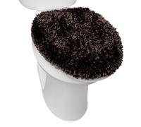 SoHome Spa Step - Funda para tapa de inodoro de felpilla de lujo, lavable a máquina, ultra suave, estándar, 18.5 x 19.6 pulgadas, color marrón
