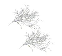 SOIMISS 2 Unids Ramos Artificiales Artificiales Ramas de Pino Artificial Planta Artificial Ramas Nevadas Flores de Imitación Decoración del Hogar Centros de Mesa para Bodas