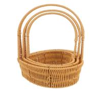 SOIMISS 3 Piezas Cesta de Almacenamiento Asa, Corazón, Plástico | Flores y Verduras, Portátil para Casa, Adecuado para Dulces, Estilo Adorable y Khaki