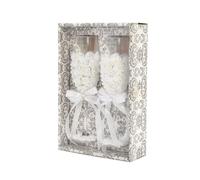 SOIMISS Juego de 1 Par de Copas de Vino para Boda Decoración de Perlas de Imitación, Vidrio Elegante y Resistente, Adecuado para Cumpleaños y Día de San Valentín