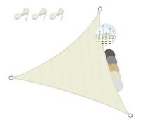 Sol Royal SolVision Lona de Sombra Triangular HDPE Transpirable | 2x2x2m 200x200x200cm Crema Toldo terraza jardín casa de Playa Protección UV Solar Shade Sails HS9