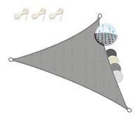 Sol Royal toldo Vela Triangular HDPE Transpirable UV protección Solar | 5x5x7m 500x500x700cm gris parasol para balcón piscina y jardín terraza exterior Sombra permeable agua Shade Sails HS9