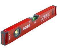 Sola Big X - Nivel de Aluminio Extra Resistente de 40 cm con 3 Burbujas de Precisión Focus, Rojo
