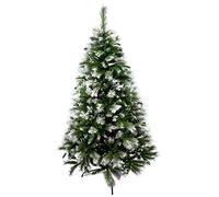 Solagua Árbol De Navidad Artificial Extra Relleno Nevado 210cm 960 Ramas, Árbol Con Hojas Combinadas, Piñónes Y Soporte Metálico, Diámetro 110cm