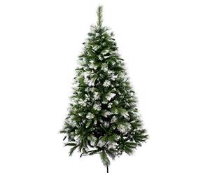 Solagua Árbol de Navidad Artificial Extra Relleno Abeto de Doble Hojas Combinadas 150-240cm Arboles C/Soporte Metálico (Nevado, 180cm 690Tips)