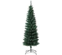 SOLAGUA Árbol de Navidad Slim Artificial Abeto Fino de Hoja Espumillón 150-210cm Arboles C/Soporte Metálico (Verde Oscuro, 180cm 347Tips)
