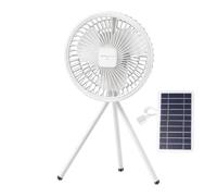 Solar Fan - ABS Portable Camping Fan With Tripod Stand And LED Light