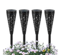 Solar Pathway Lights | 4 Pieces LED Hollow Out Waterproof Yard Art