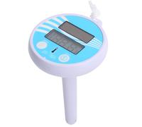 Solar-powered LCD digital thermometer - Large, easy-to-read, floating model for water temperature - Shock-resistant, with lanyard