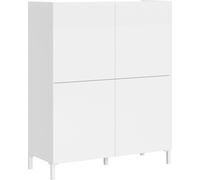 Aparador alto Solaria de 4 puertas 90x35x110 cm, blanco brillo - Itamoby