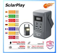 SolarPlay Mini Generador Solar de 100W, Banco de Energía Portátil de 25000mAh para Acampar al Aire Libre, Estación de Energía, Cargador Rápido para Laptop y Teléfono Q100 Power Station