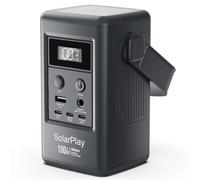 SolarPlay Q100 Powerstation 100W Fuente de alimentación portátil 96.2Wh, 4 puertos (3 x USB-C y 1 × USB-A) 50W de entrada solar, banco de energía para ordenador portátil, camping