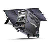 SolarPlay Q3600 Central eléctrica portátil 3600 W,Estación de energía solar 3840 Wh LiFePO4 Carga rápida 2.5h, Entrada solar 2000 W(max),UPS,Generador eléctrico portátil para hogar, (Q3600+400W)