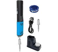 Soldador de Estaño, Soldador Inalámbrico con LED, Juego de Soldador con Batería 1500 mAh, Recargable por USB, Soldadura Soporte para Soldador, 200~450 ℃ con Alambre de Soldadura, Pasta de Soldadura