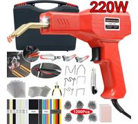Soldador de plástico mejorado de 220W/50W, Kit de soldadura de plástico 2 en 1, grapadora caliente, pistola de soldar, Kit de reparación de parachoques de coche para reparación de plástico 1325Pcs (22