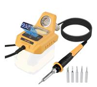 Soldador inalámbrico para batería Dewalt de 18 V, estación de soldadura digital LCD eléctrica con 5 puntas de soldadura, calentamiento rápido, temperatura ajustable para bricolaje, reparación