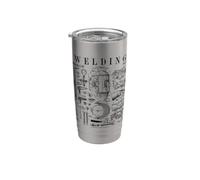 Soldador Máscara de Soldadura Antorcha Y Herramientas Impresión De Patente Vintage Vaso térmico de acero inoxidable de doble pared