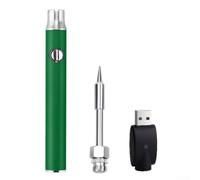 Soldador recargable portátil inalámbrico con 3 ajustes de temperatura para calor rápido para reparación de electrónica, kit de bricolaje de 100 mm (verde)